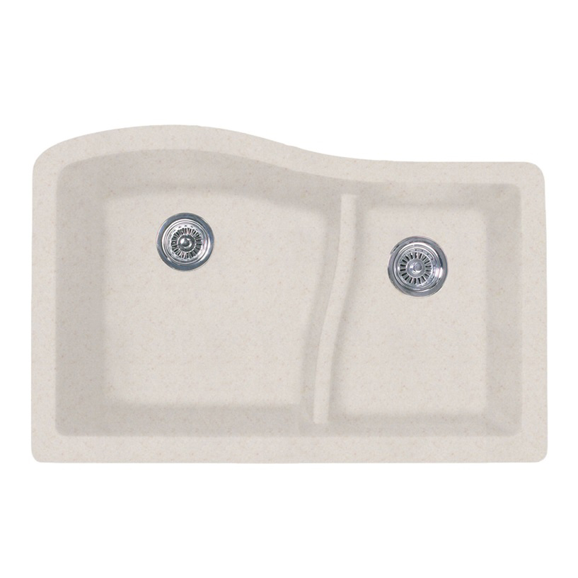 Granite 32x21x10-5/8" Lrg/Sm Double Bowl Sink in Granito