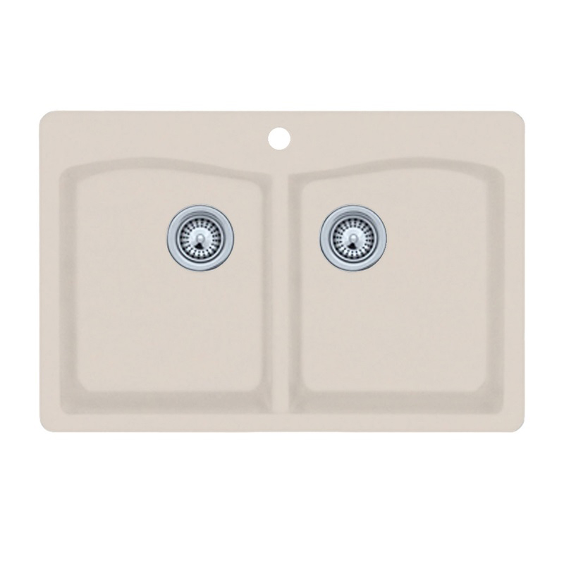 Granite 33x22x9-1/16" Equal Double Bowl Sink in Granito 1 HL