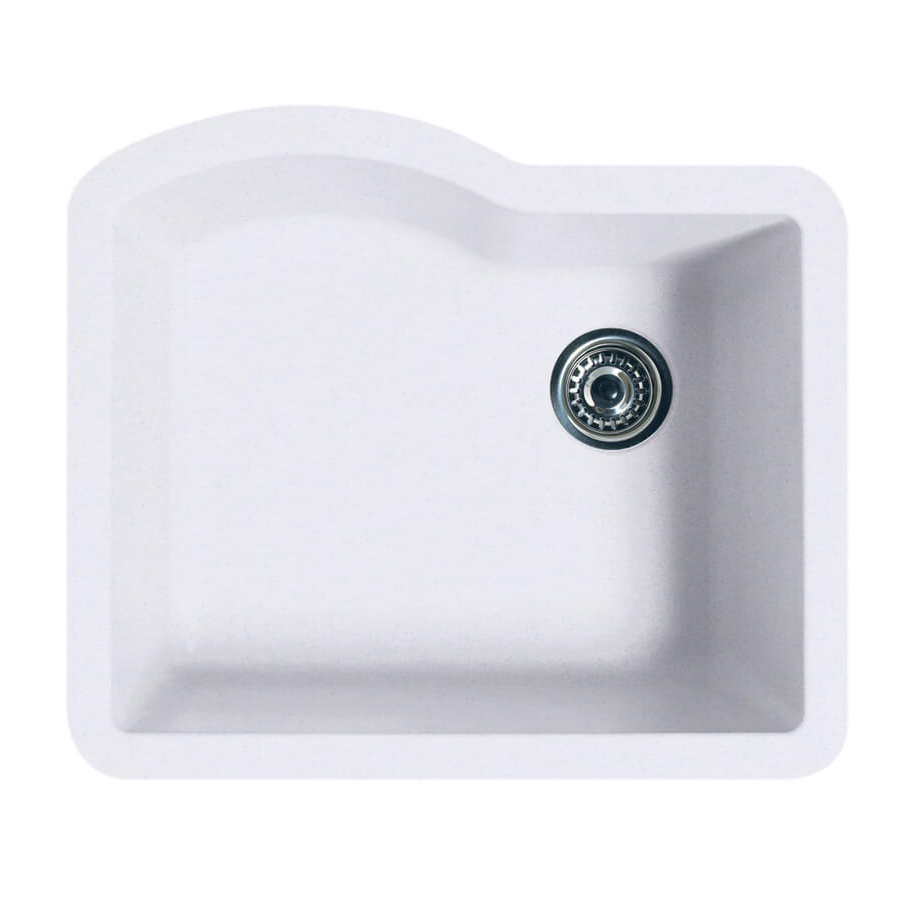 24x21x9-1/2" Granite Single Bowl Kitchen Sink in Opal White