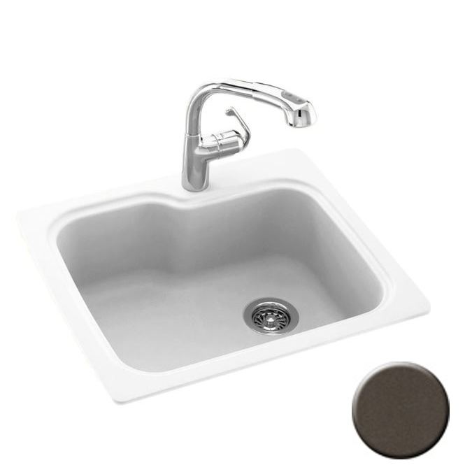 25x22x9-1/2" Swanstone Kitchen Sink in Sierra w/2 Holes