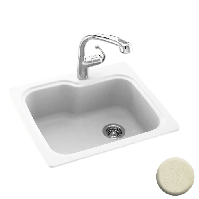 25x22x9-1/2" Swanstone Kitchen Sink in Caraway Seed 2 Holes