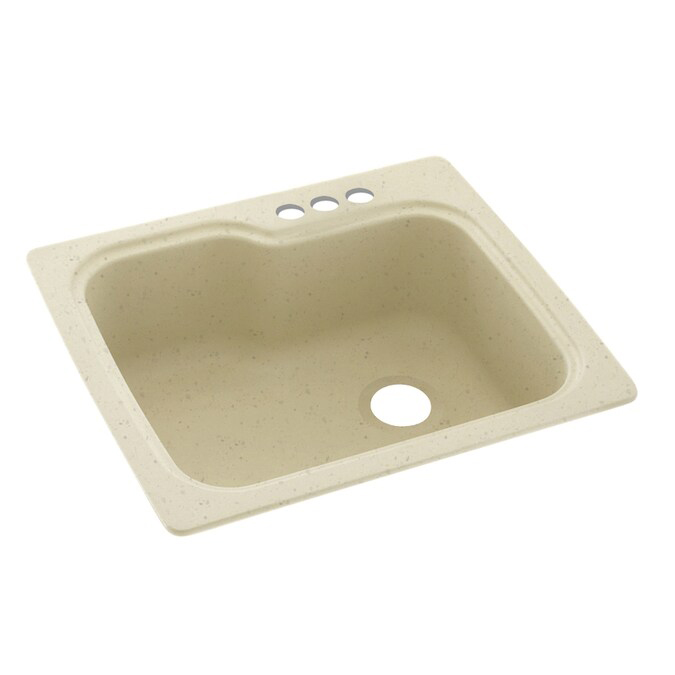 25x22x9-1/2" Swanstone Kitchen Sink in Caraway Seed 3 Holes