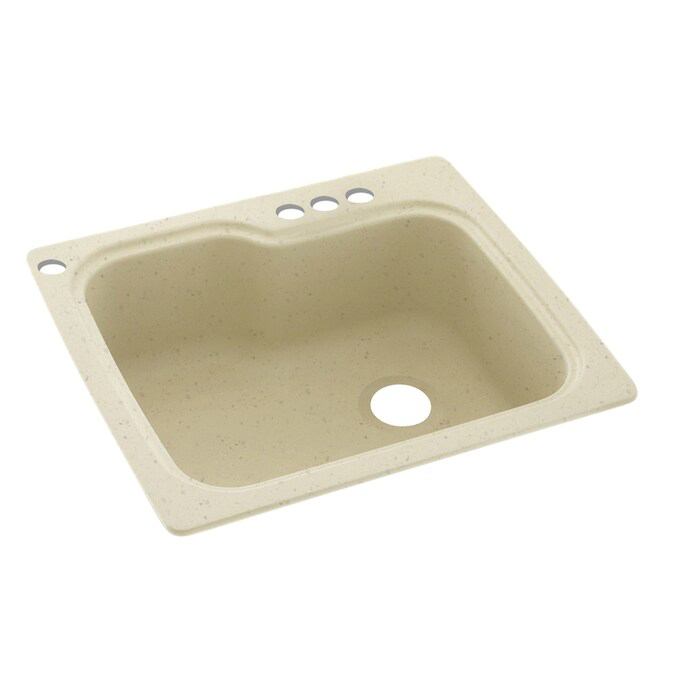 25x22x9-1/2" Swanstone Kitchen Sink in Caraway Seed 4 Holes