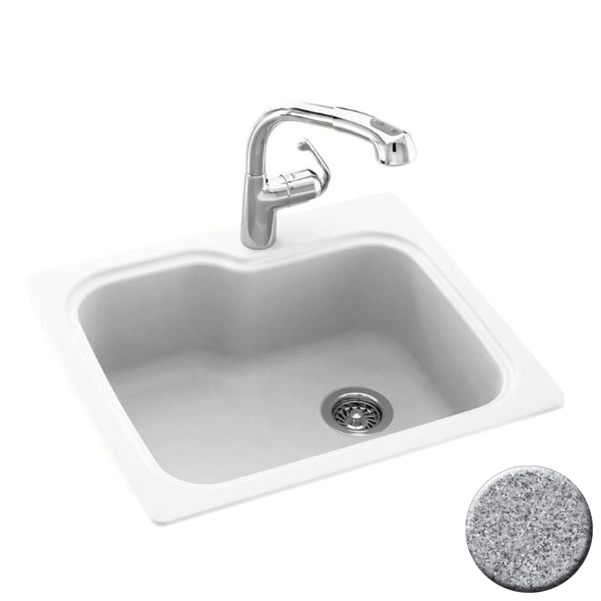 33x22x10-9/16" Swanstone Kitchen Sink Gray Granite w/2 Holes
