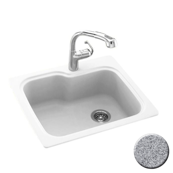 33x22x10-9/16" Swanstone Kitchen Sink Gray Granite w/3 Holes