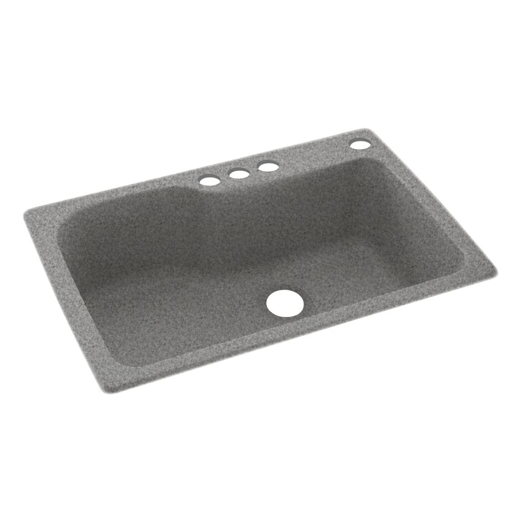 33x22x10-9/16" Swanstone Kitchen Sink Gray Granite w/4 Holes