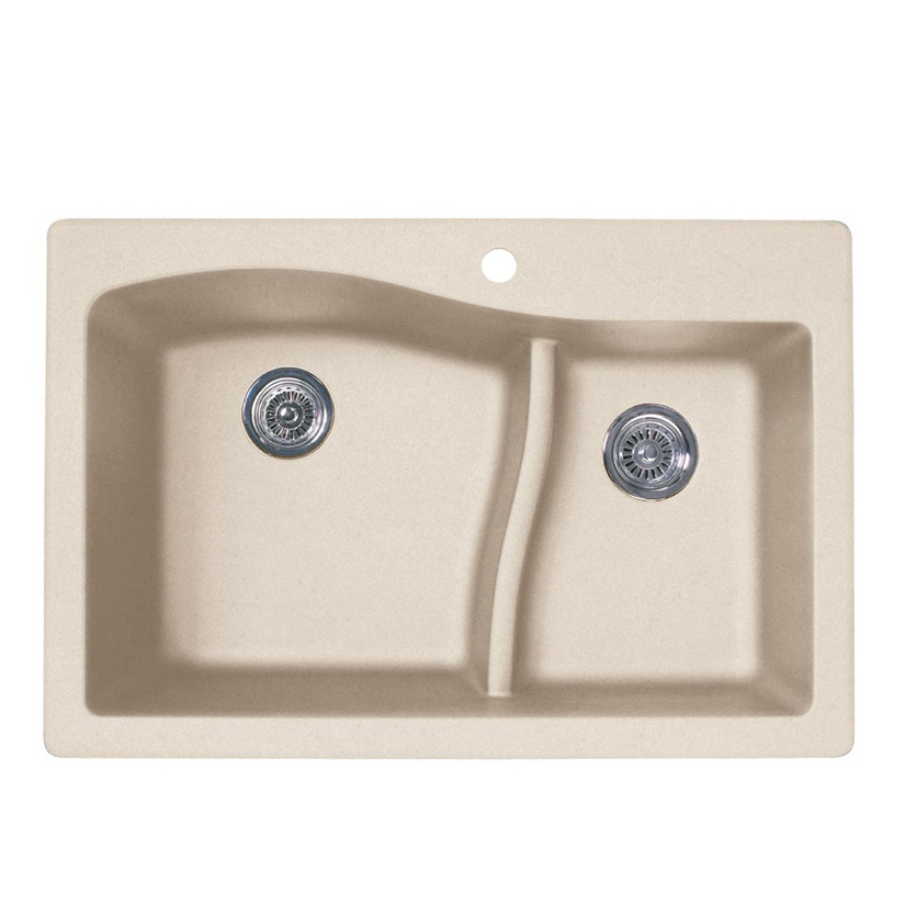 Granite 33x22x10-5/8" Lg/Sm Double Bowl Sink in Granito 2HL