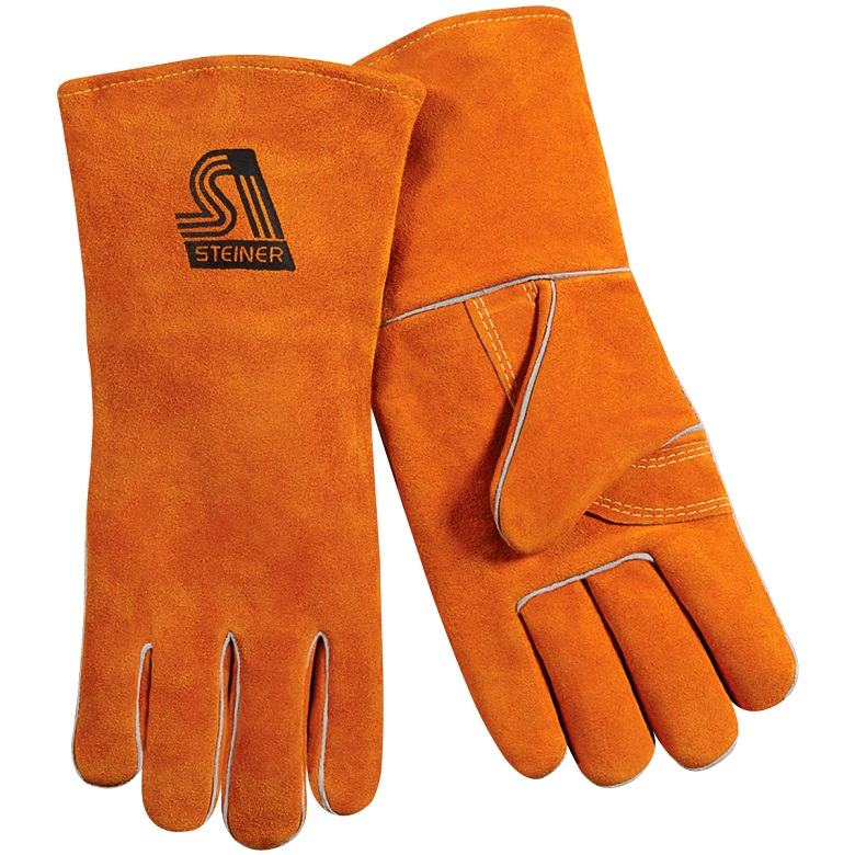Women's X-Small 12" Leather Stick Welding Glove in Brown/Rust