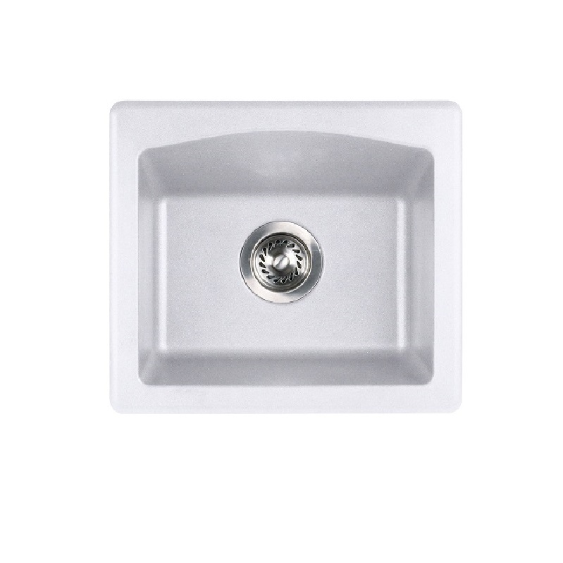 18x16x7-1/2" Granite One Bowl Dual Mount Bar Sink in White