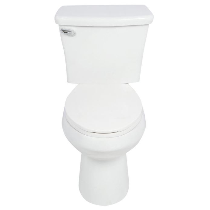 2-pc Elongated Single Flush Toilet w/Overflow in White