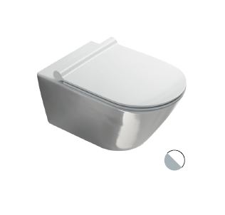 Zero Newflush 55x35 Wall Hung Toilet in Silver/White
