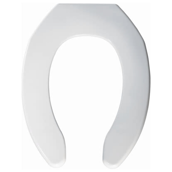 Toilet Seat Elongated Heavy-Duty Commercial No Cover w/Check Hinge White