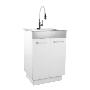 Laundry Sink/Cabinet Kit 24" w/Apron Sink & Faucet
