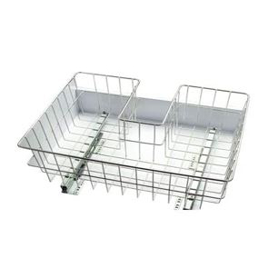 Pull-Out Basket in Stainless Steel for Laundry Sink Cabinets