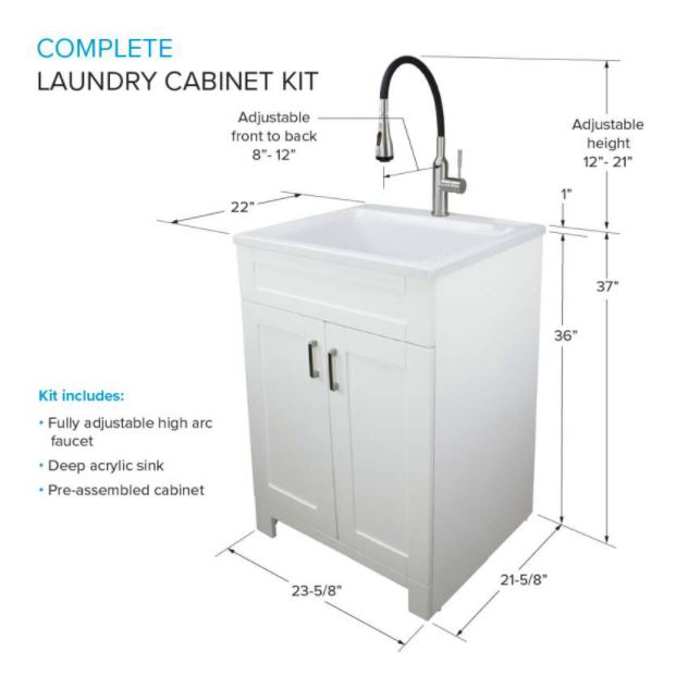 Laundry Utility Sink Cabinet Kit 24 1