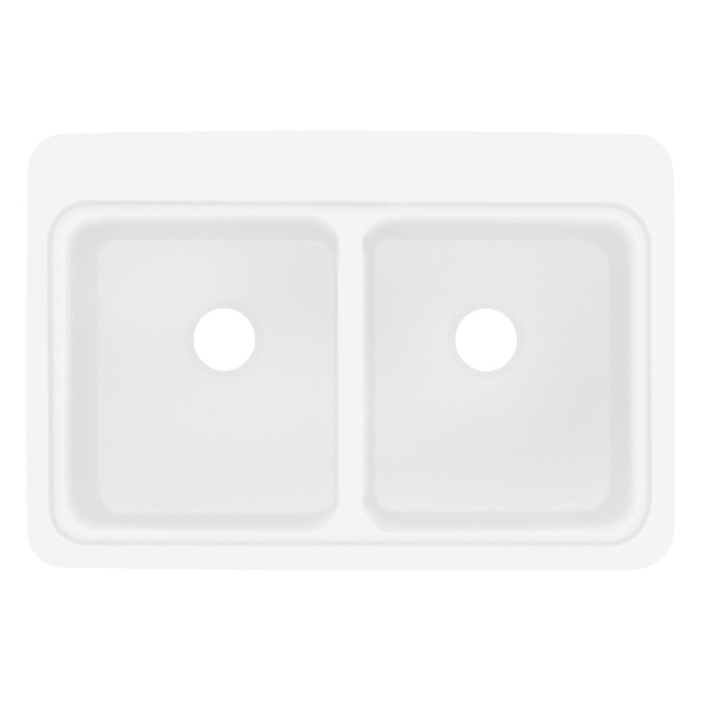 Madison 33x22x8" Double Bowl Undermount Sink in White