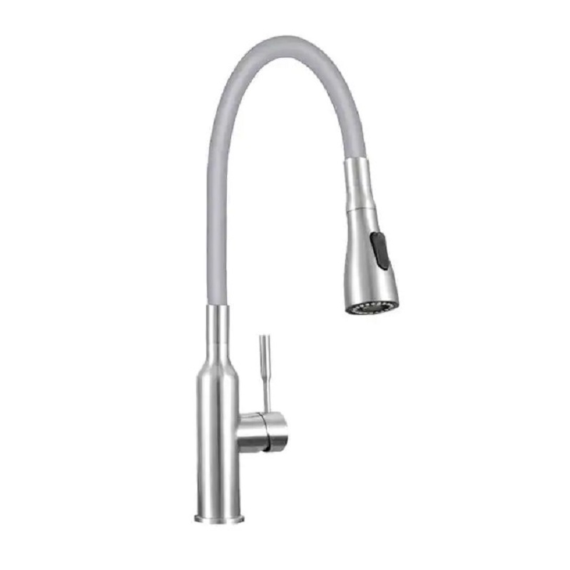 UTILITY SINK FAUCET PF7509C BR. NICKLE GREY SILICONE