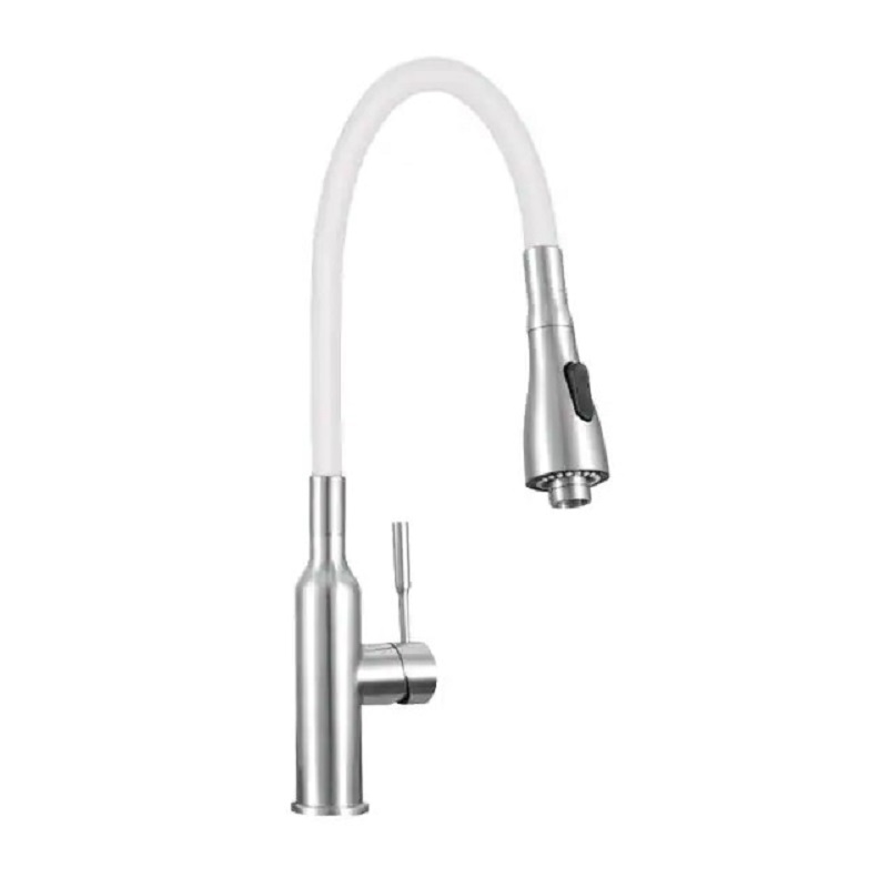 UTILITY SINK FAUCET PF7509B BR. NICKLE WHITE SILICONE