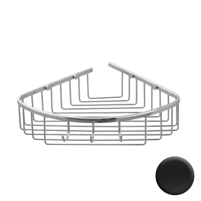 Corner 12-1/64" Shower Basket in Matte Black