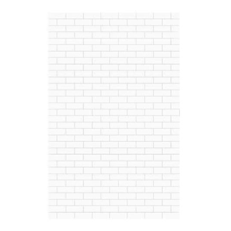 Prodigy 48x96" Subway Tile Shower Wall Panel in White