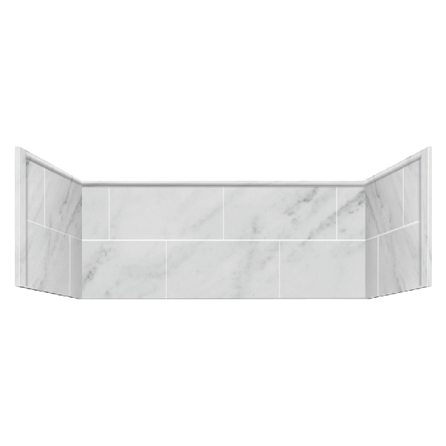 60x36x24" Extension Shower Wall Kit in White Carrara