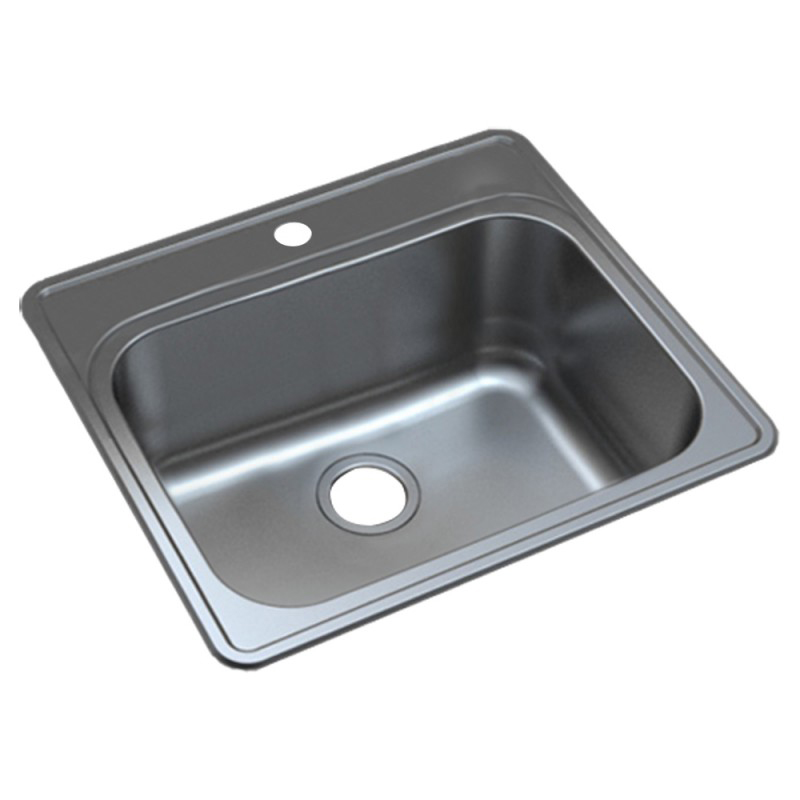Meridian 25x22x12" Stainless Steel Kitchen Sink w/1 Hole
