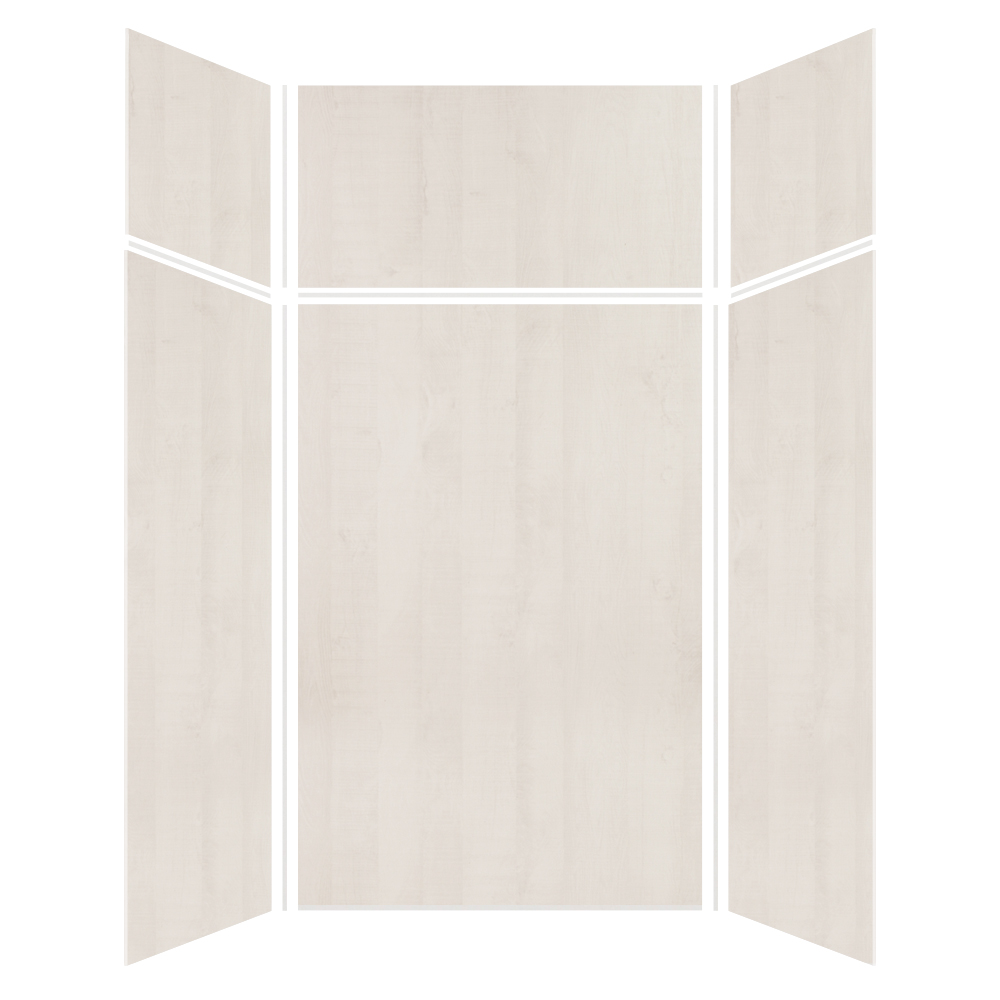 Expressions 48x48x96" Transition Wall Kit in Bleached Oak