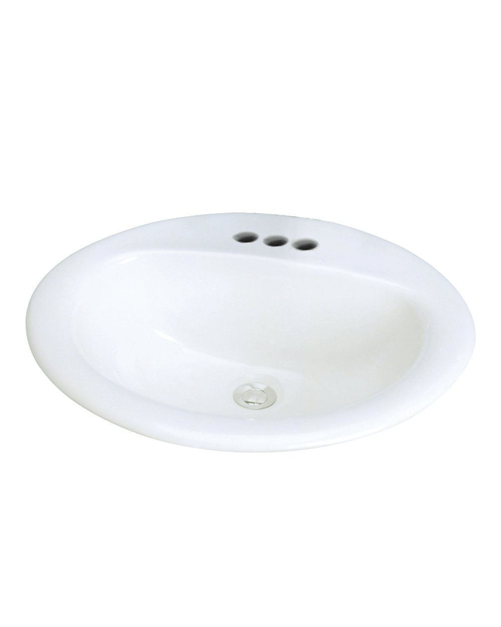 Akron 20x17" Drop-In Lav Sink in White w/4" Centerset Holes