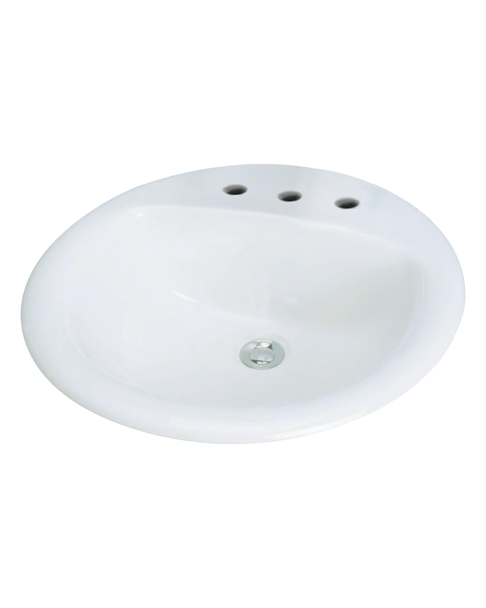 Preston 20x20" Drop-In Lav Sink in White w/8" Centerset Holes