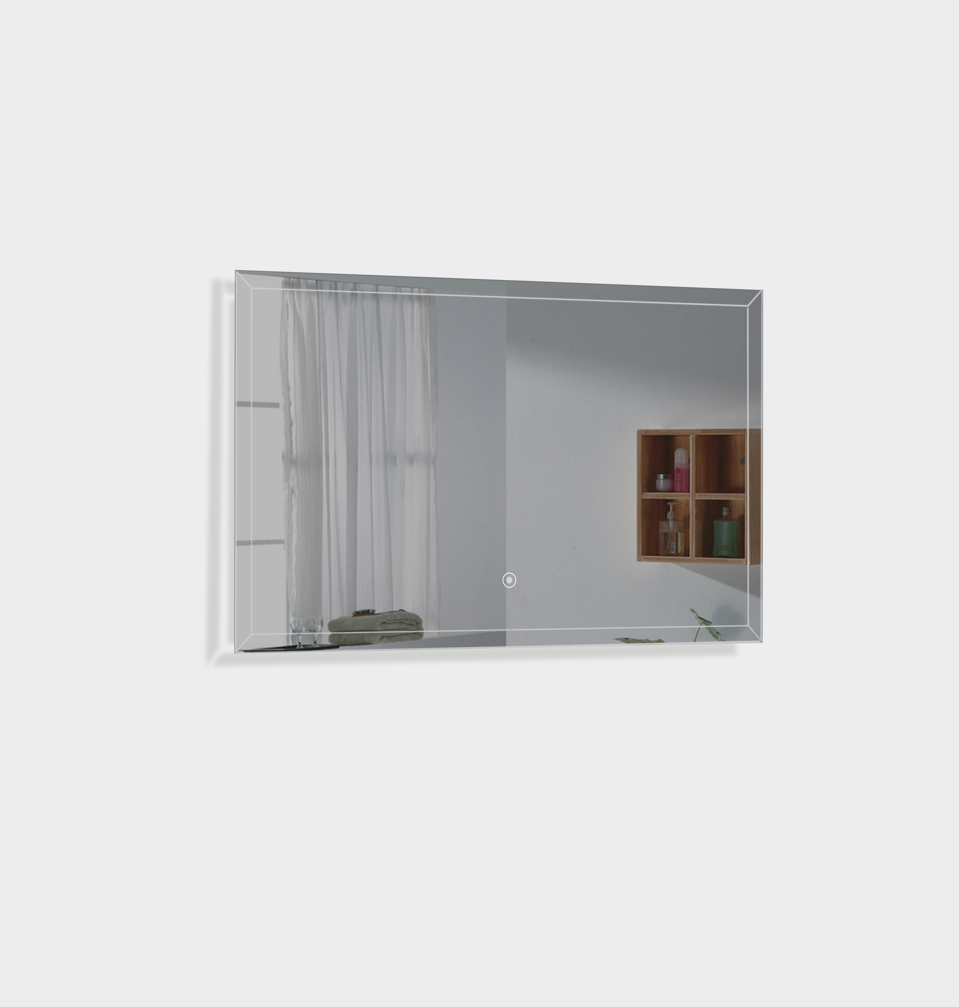 LED-Backlit Contemporary Mirror 35.43x21.65" w/Touch Sensor