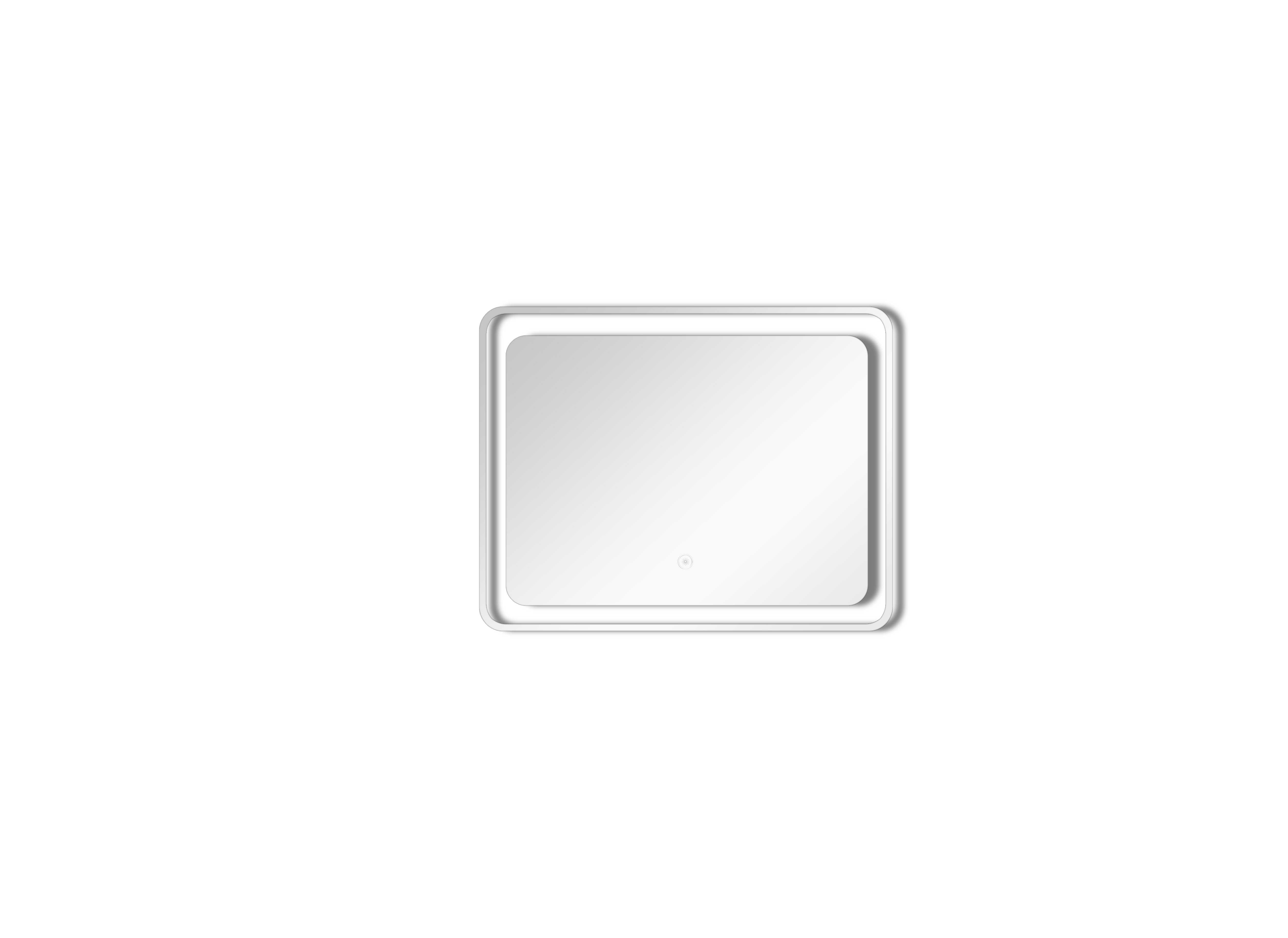 LED-Backlit Contemporary Mirror 23.62x19.69" w/Touch Sensor