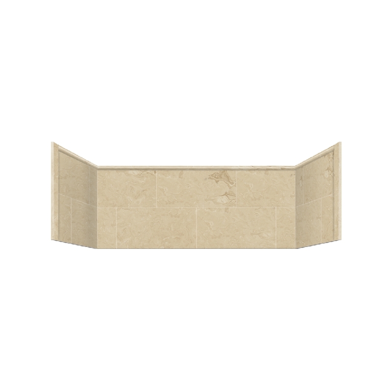 60x32x24" Extension Tub Wall Kit in Almond Sky