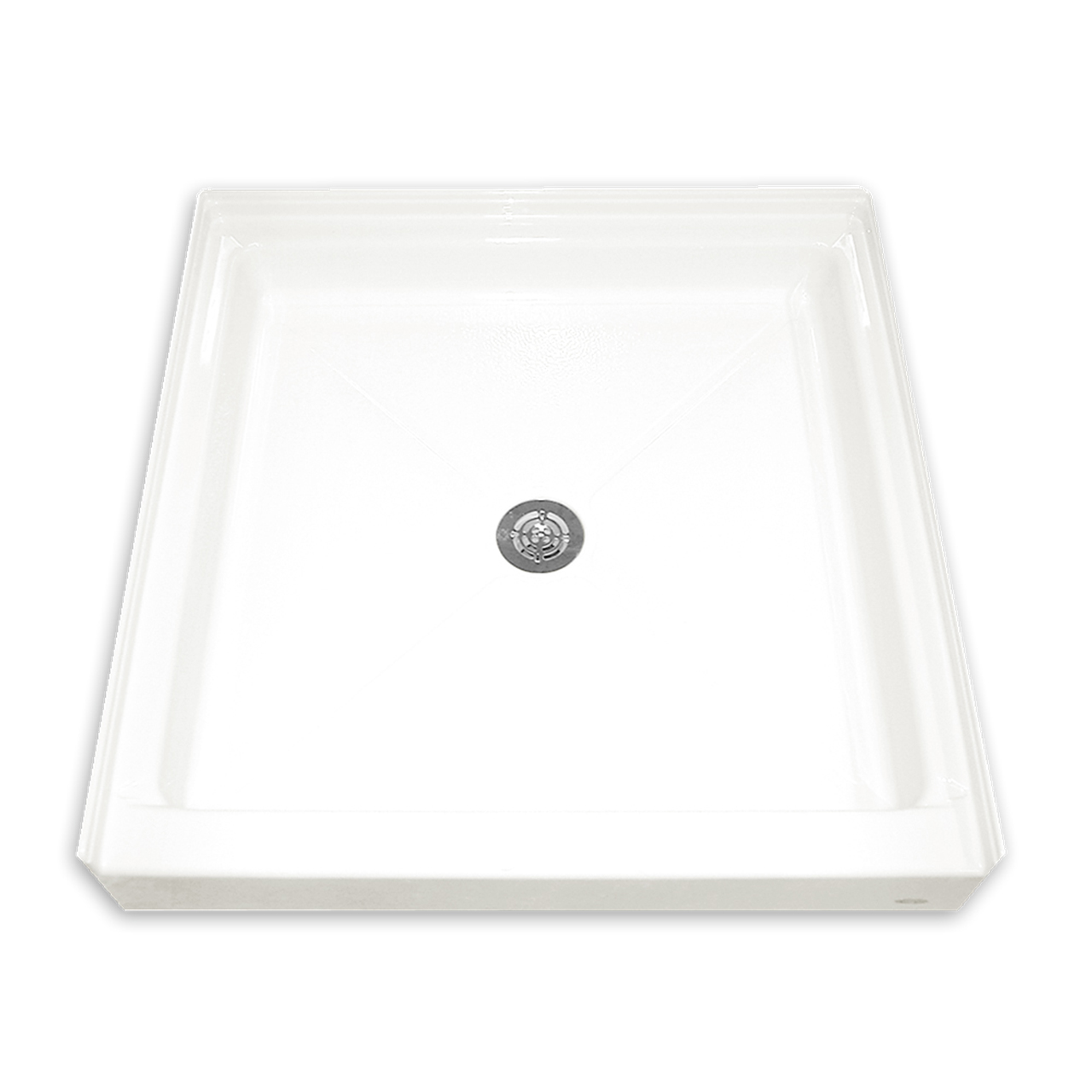 Alcove Shower Base 42-1/8x42-1/8x6-5/8" White Center Drain