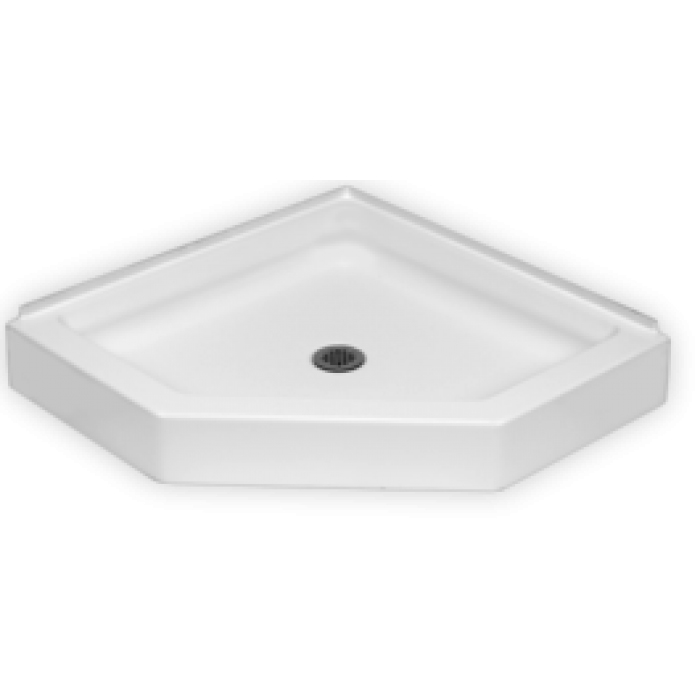 AcrylX 38x38x7" Neo-Angle Shower Base in White