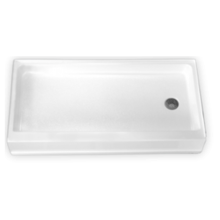 AcrylX 60x30x7" Shower Base w/Left-Hand Drain in White