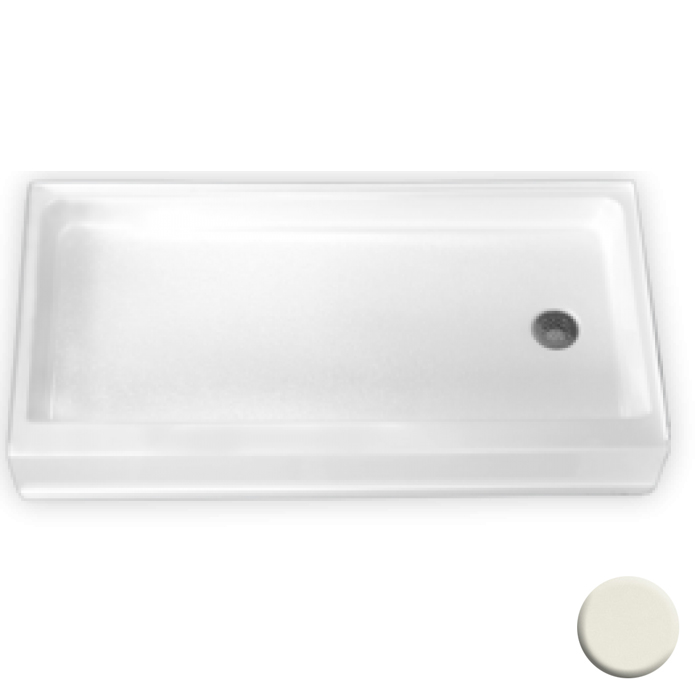 AcrylX 60x30x7" Shower Base w/Left-Hand Drain in Biscuit