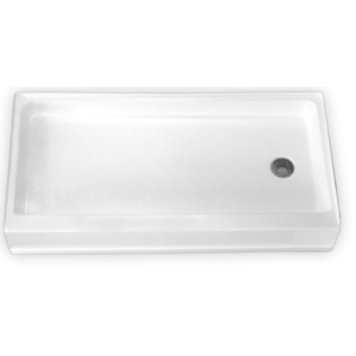 AcrylX 60x30x7" Shower Base w/Right-Hand Drain in White