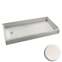 Acrylux Shower Base 59-7/8x31-1/4x6-1/8" in Linen LH Drain