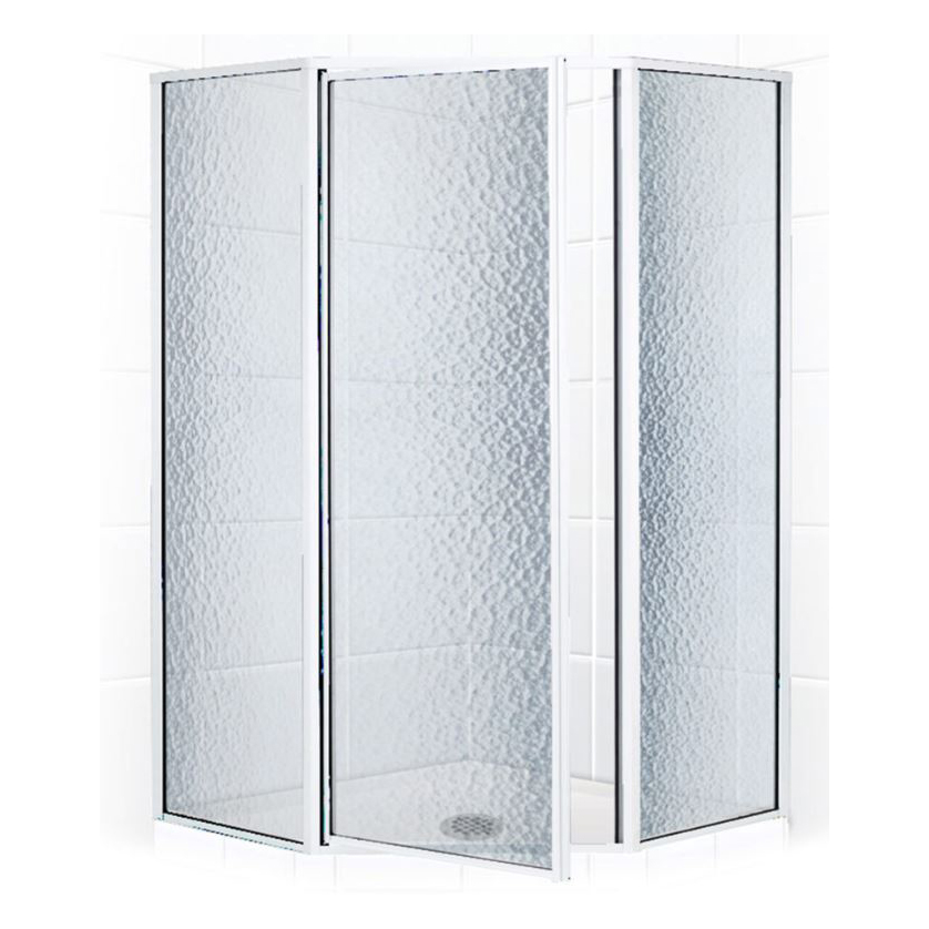 STYLEMATE 38" Neo-Angle Shower Door in Chrome, Obscure Glass