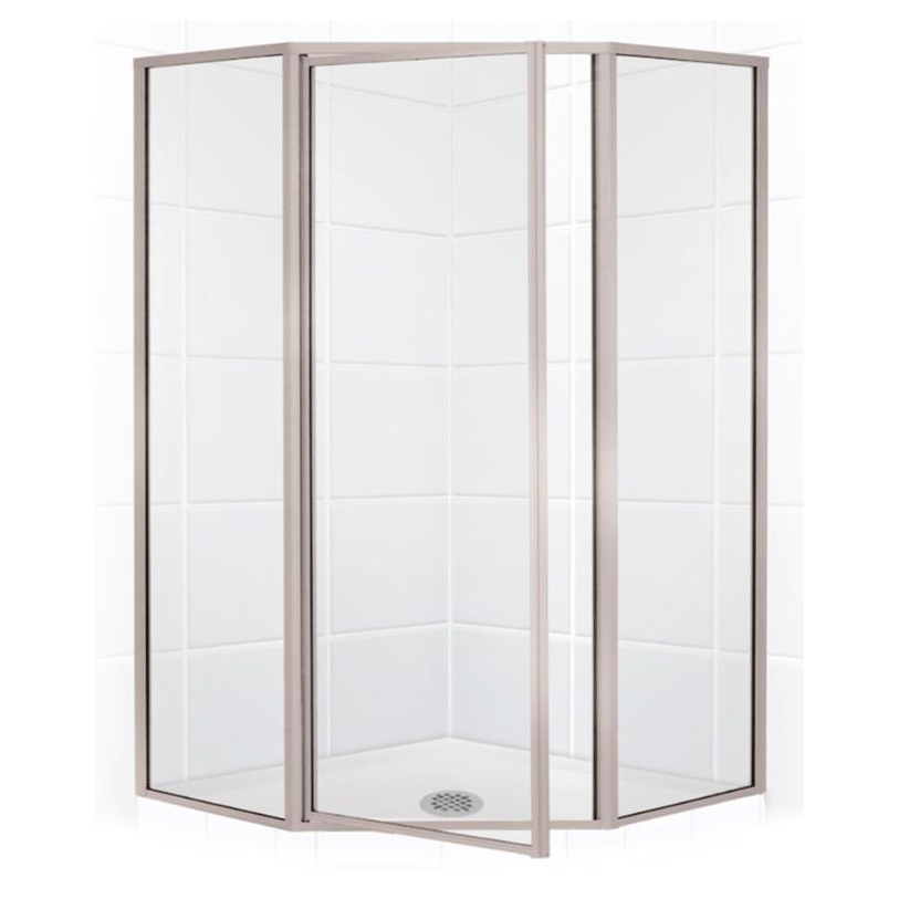 STYLEMATE 36" Neo-Angle Shower Door in Nickel & Clear Glass