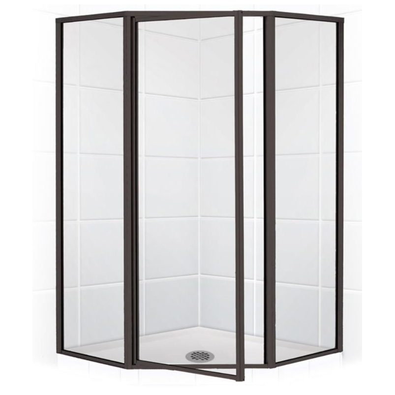 STYLEMATE 36" Neo-Angle Shower Door in Bronze & Clear Glass
