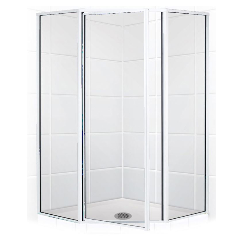 STYLEMATE 38" Neo-Angle Shower Door in Chrome & Clear Glass
