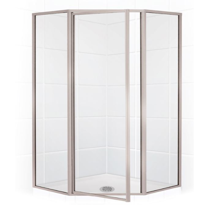 STYLEMATE 38" Neo-Angle Shower Door in Nickel & Clear Glass