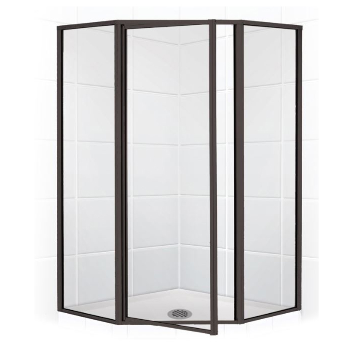 STYLEMATE 38" Neo-Angle Shower Door in Bronze & Clear Glass
