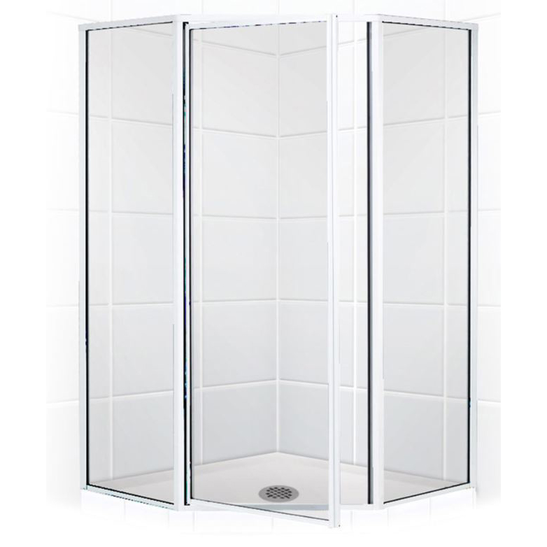 STYLEMATE 42" Neo-Angle Shower Door in Chrome & Clear Glass