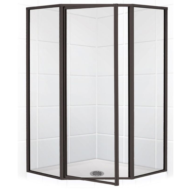 STYLEMATE 42" Neo-Angle Shower Door in Bronze & Clear Glass