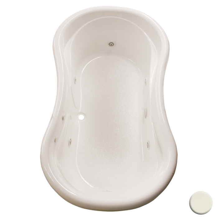 Colorado 72x39x19" Drop-In Tub w/Center Drain in Biscuit