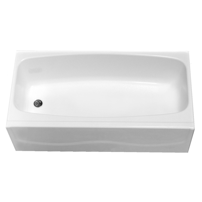 Bathtub 54x28x17-3/4" w/16-1/2" Apron & RH Drain in White