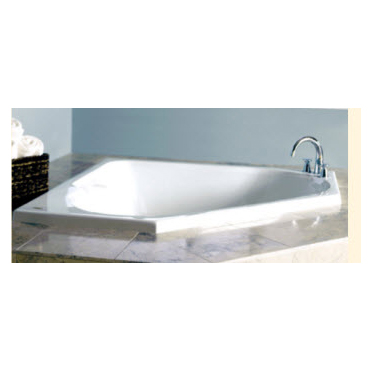 Tara 60x60" Corner Whirlpool Bathtub w/Right Pump in White