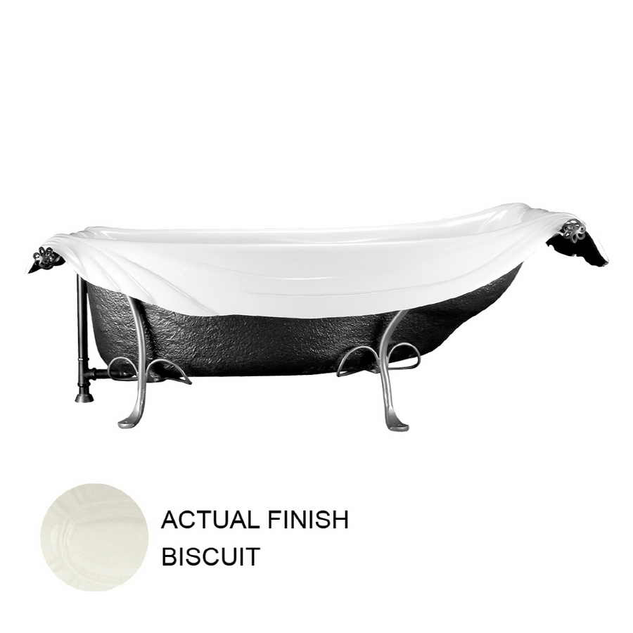 Draped 70x39x27" Soaking Bathtub in Biscuit w/Black Exterior